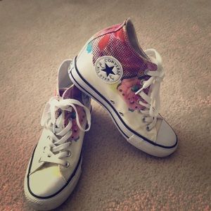 Converse Floral Wedge High Tops